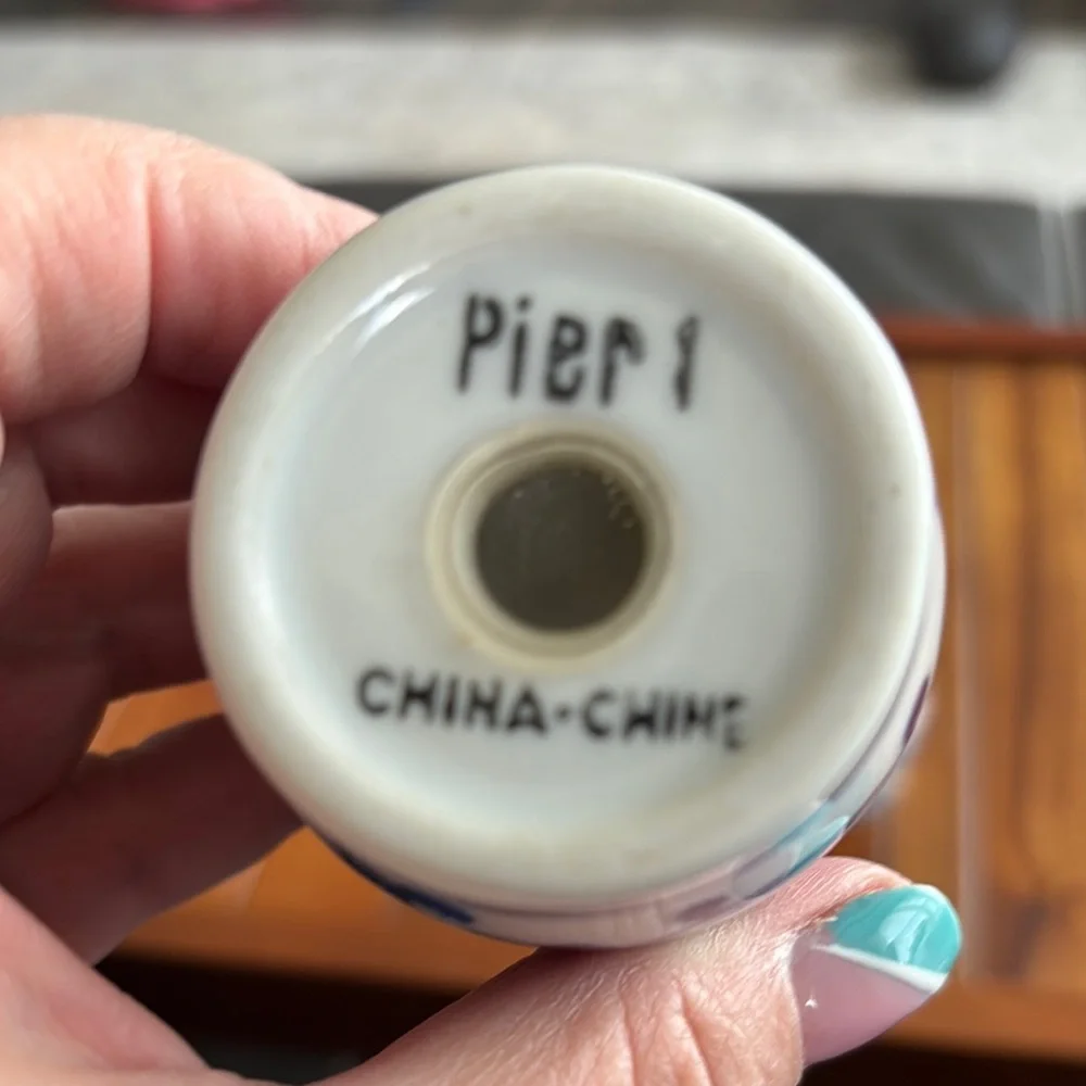 Pier 1 Mandarin Blue and White Porcelain Salt and Pepper Shakers